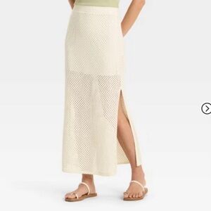 Women's Maxi Sweater Knit Size Small Crochet Skirt - Universal Thread Cream NWT